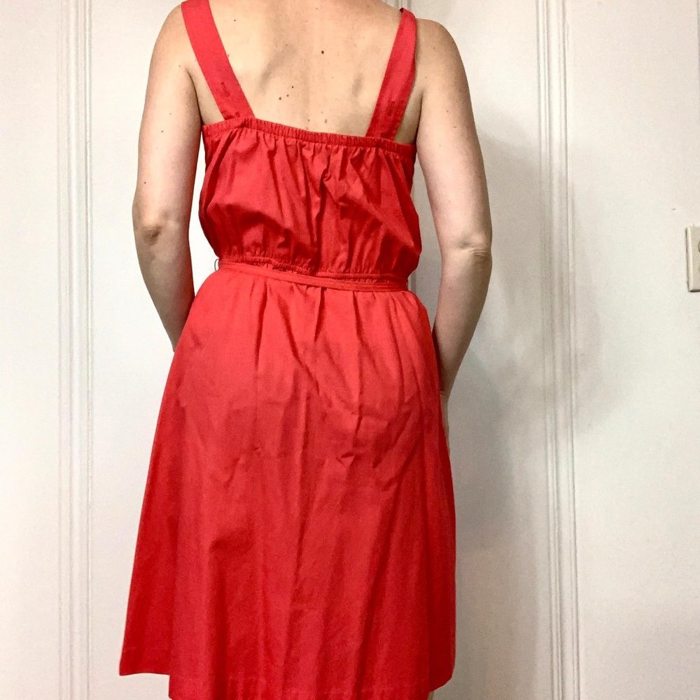 Red Hot Button Front Vintage Sundress Size S/M - Picture 3 of 4